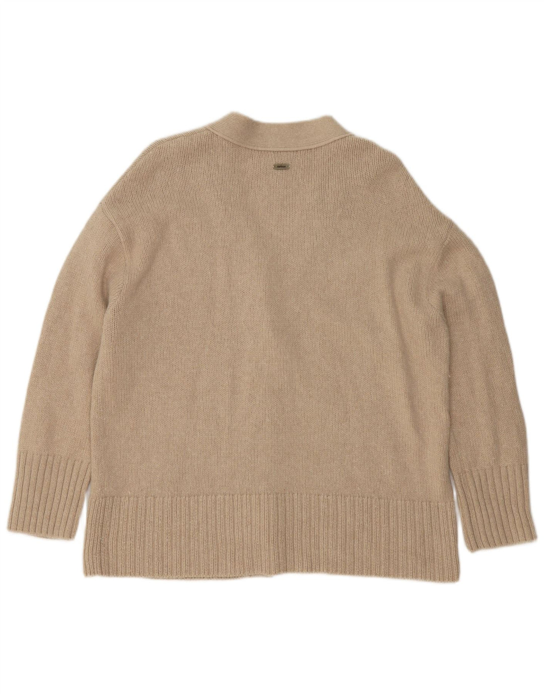 Barbour Cárdigan extragrande para mujer, talla 10, algodón beige pequeño
