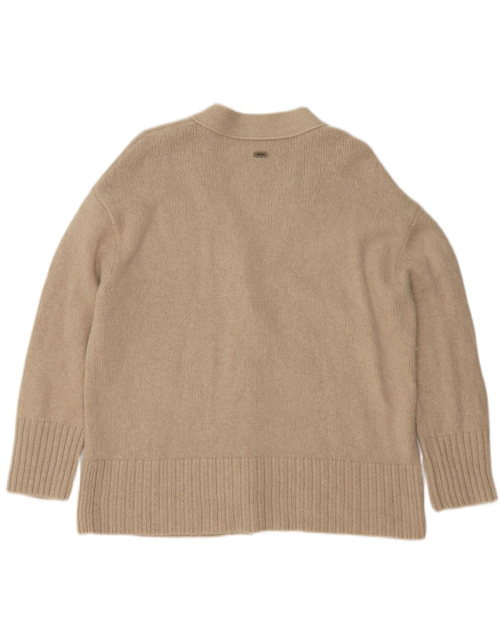 Barbour Cárdigan extragrande para mujer, talla 10, algodón beige pequeño