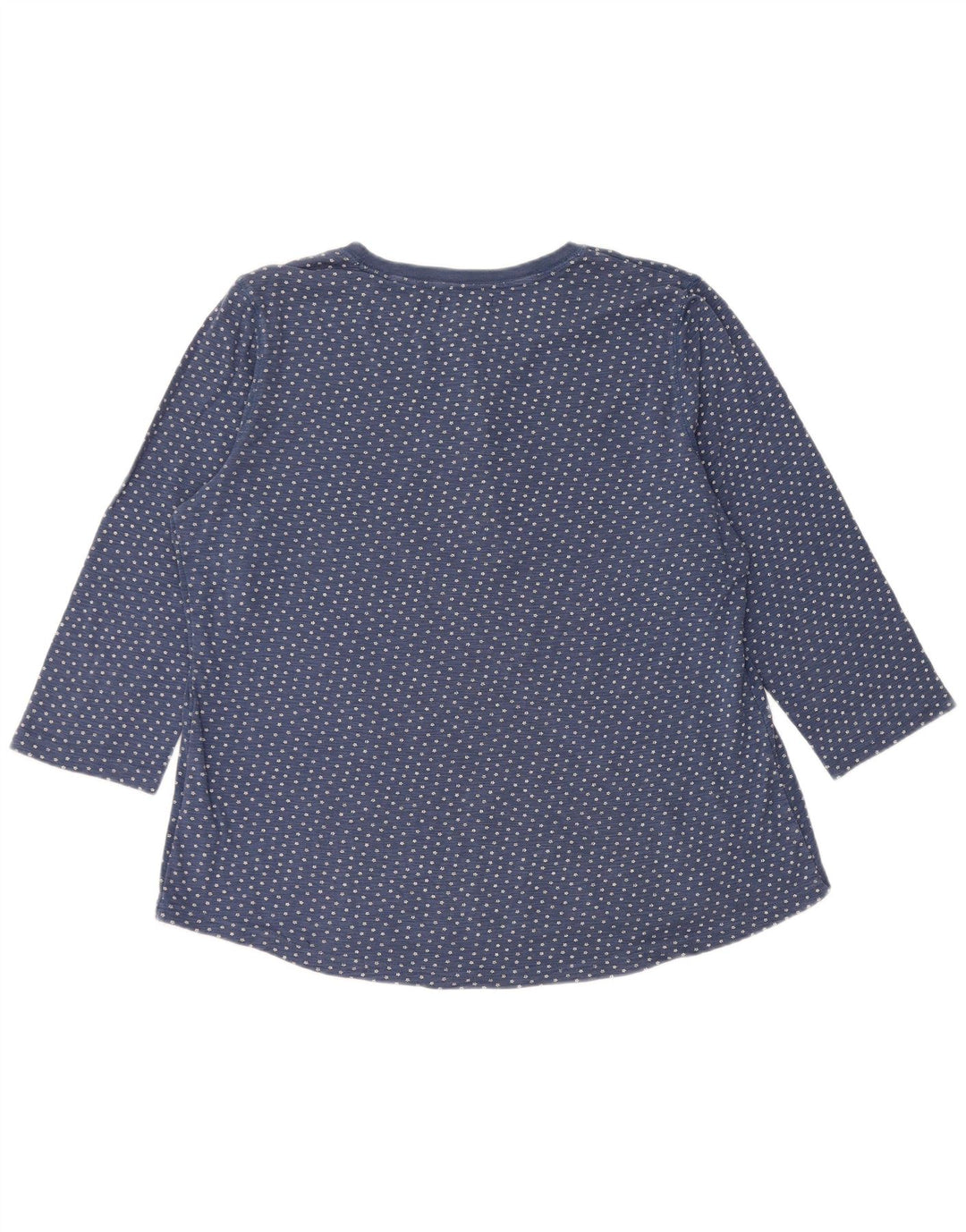 Chaps Mujer Top Manga 3/4 UK 18 XL Algodón Manchado Azul Marino