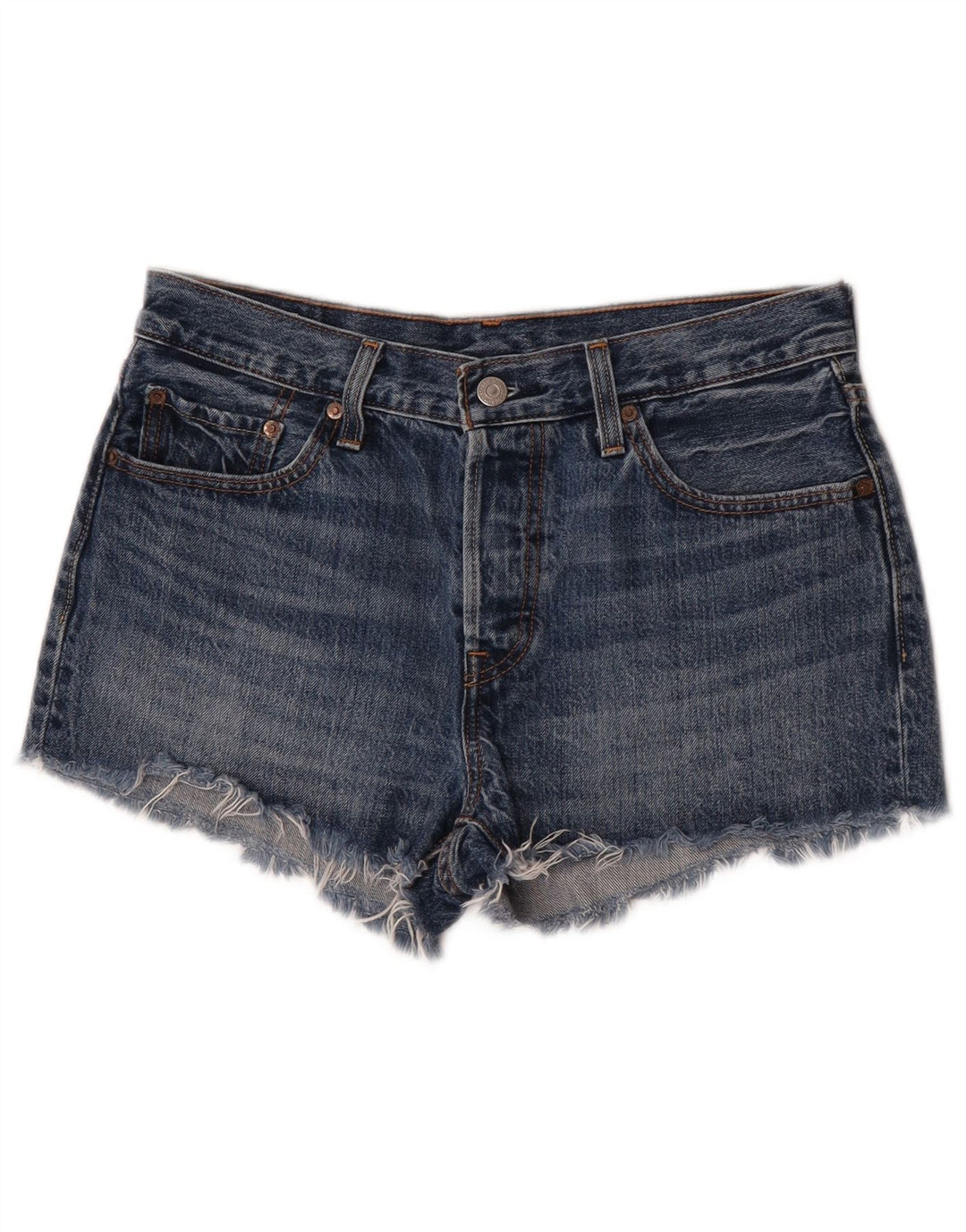Levi's Mujer 501 Shorts Vaqueros W28 Algodón Azul Medio