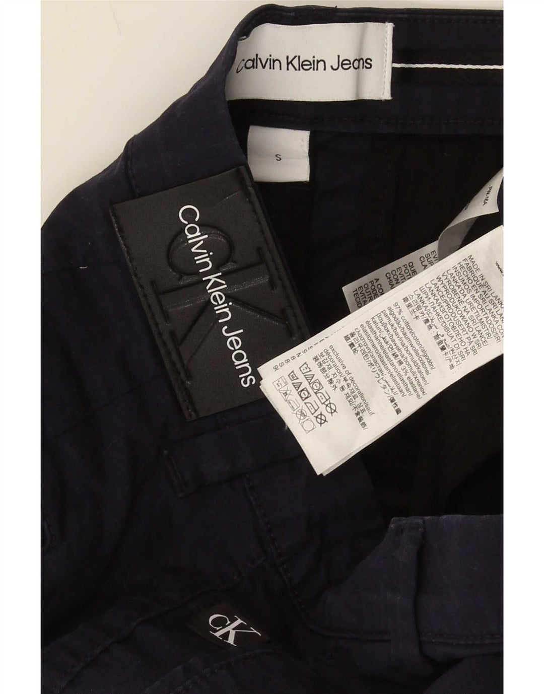 Calvin Klein Pantalones cortos chinos para hombre pequeños W30 algodón azul marino
