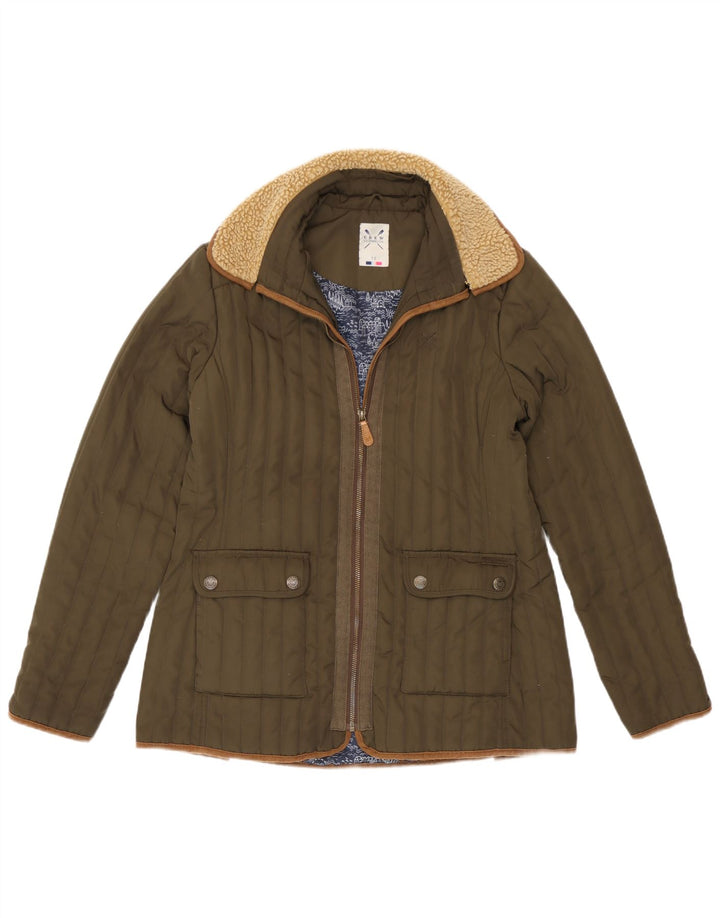 Crew Clothing Chaqueta acolchada para mujer UK 12 Medium Caqui Poliéster