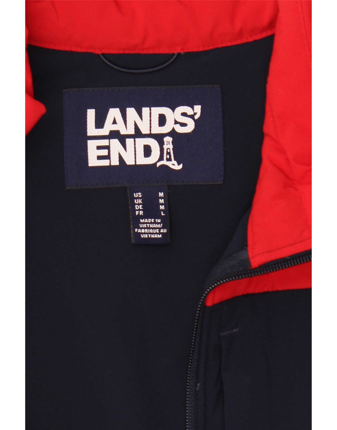 Lands End Chaqueta acolchada para hombre ES 38 Mediano Rojo Colorblock Poliéster