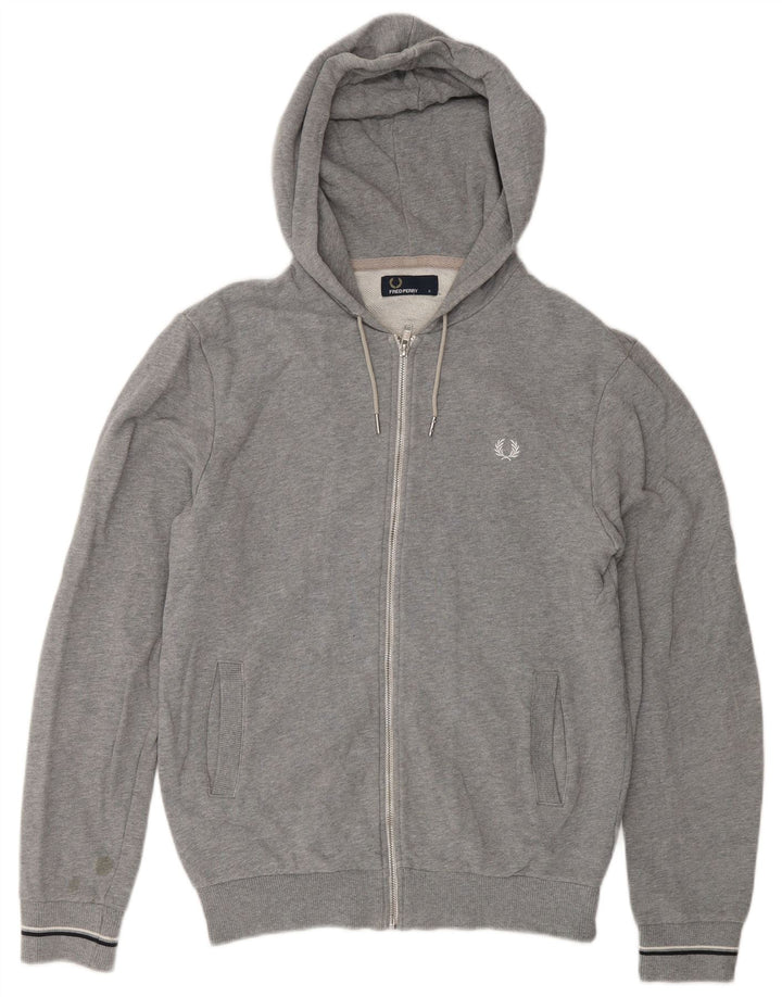Fred Perry Suéter Con Capucha Y Cremallera Para Hombre Pequeño Algodón Gris