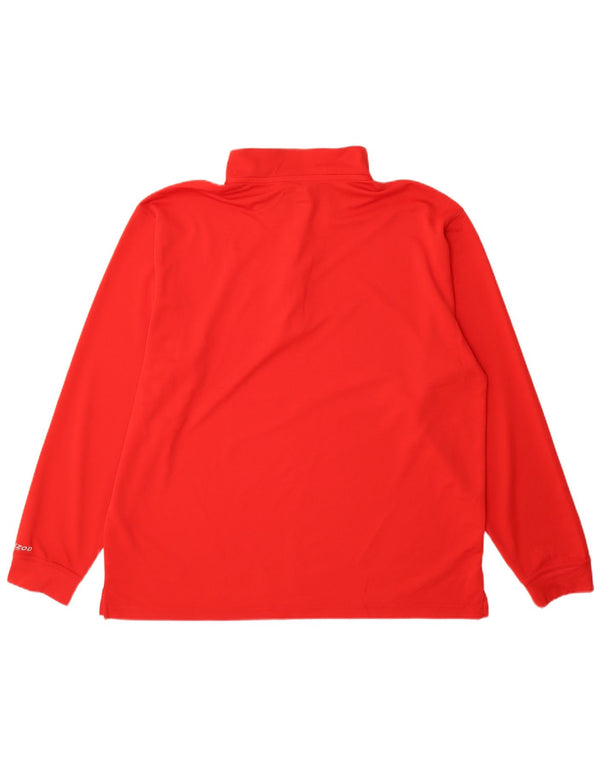 Izod Mens Zip Neck Jersey Chándal Top 2XL Poliéster Rojo