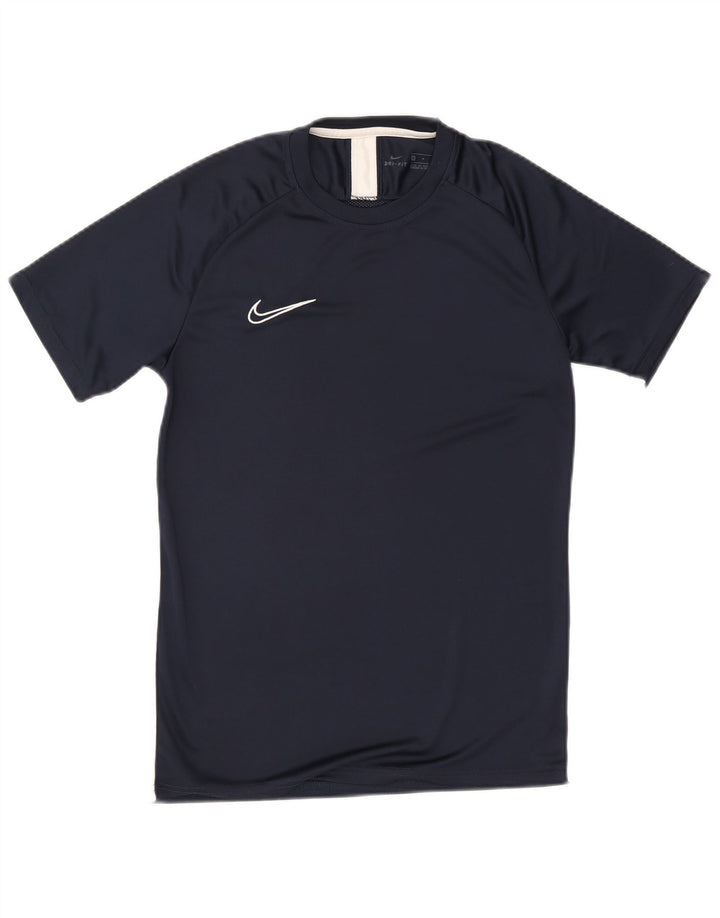 Camiseta Nike Dri Fit para hombre Top medio azul marino color block Poliéster