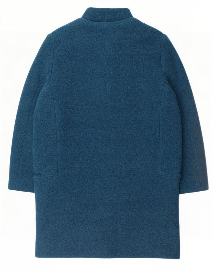 Zara Mujer Abrigo UK 44 Medio Azul Marino Poliéster