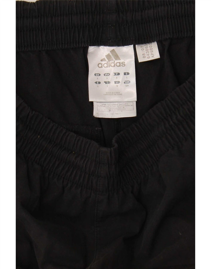Adidas Mujer Capri Chándal Pantalones UK 10 Pequeño Poliéster Negro