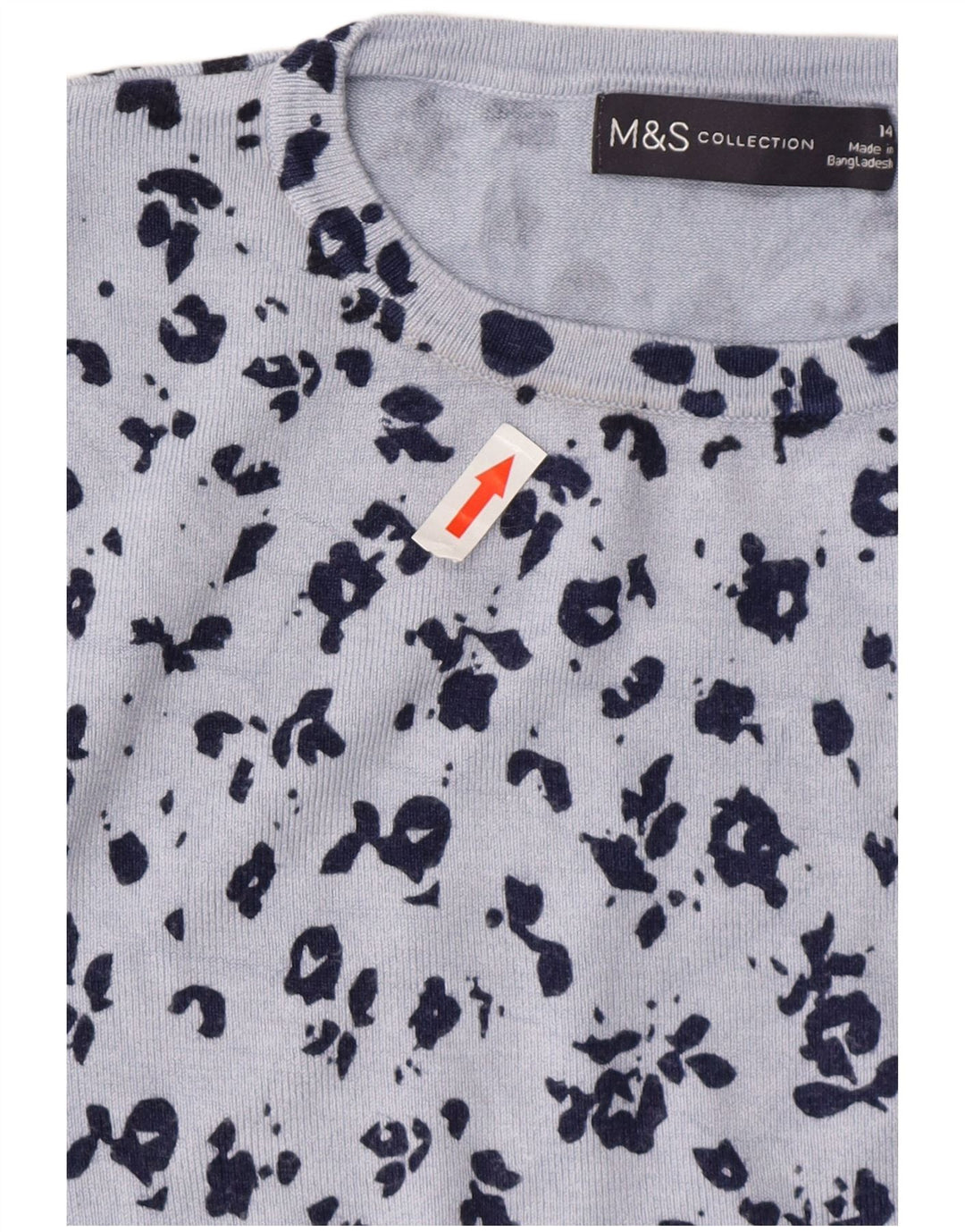 MARKS & SPENCER Suéter tipo jersey con cuello redondo para mujer Reino Unido 44 Azul grande