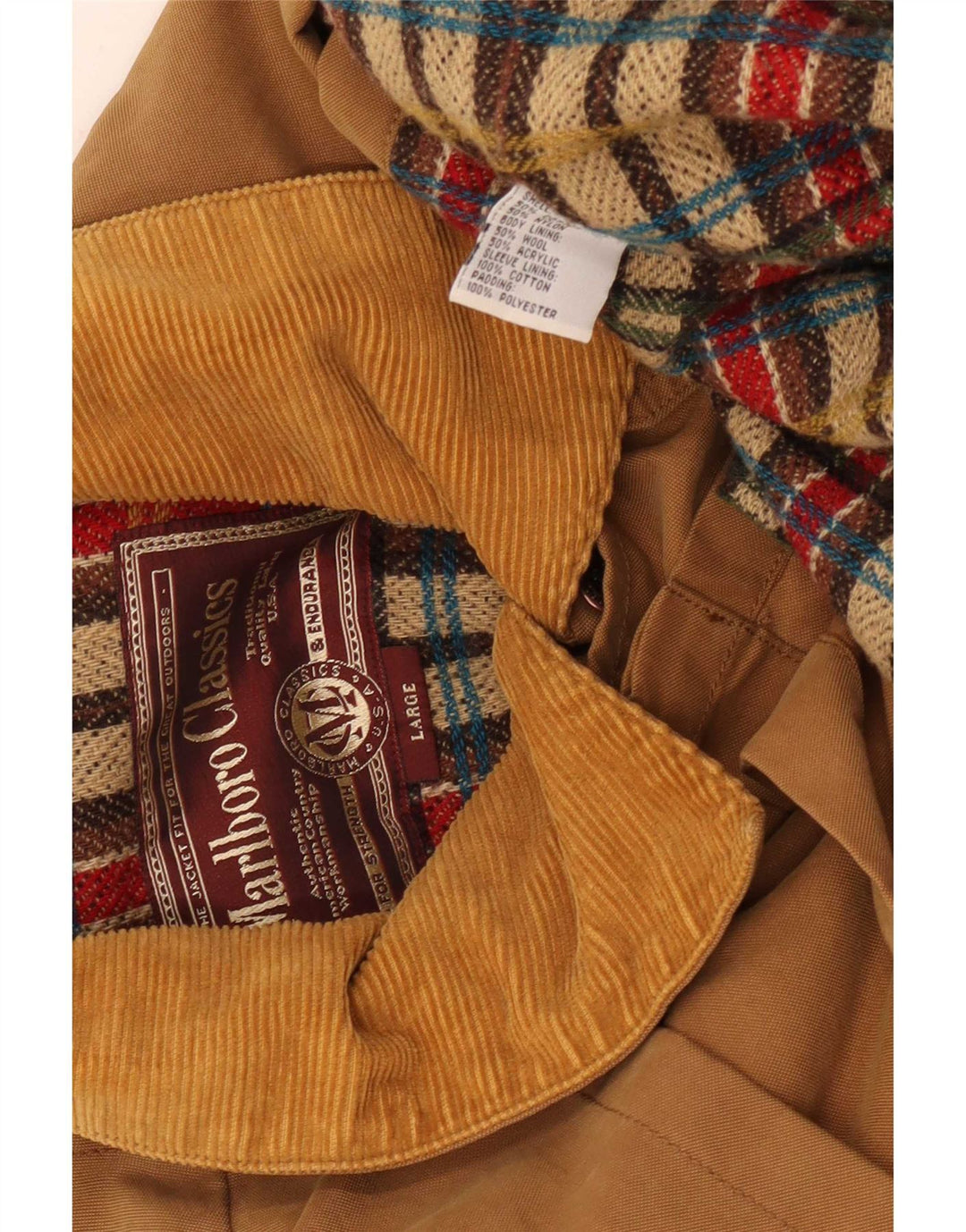 Marlboro Classics Abrigo tipo capa para hombre Reino Unido 40 Grande Algodón beige