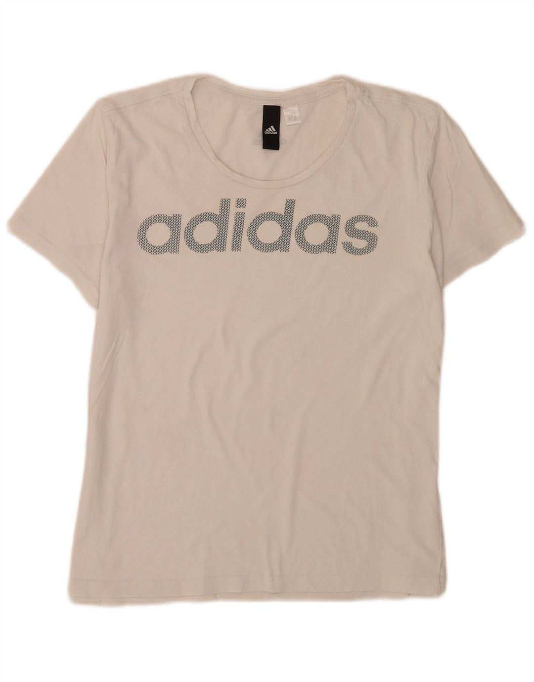 Adidas - Camiseta para mujer con gráfico regular, talla 12, color blanco