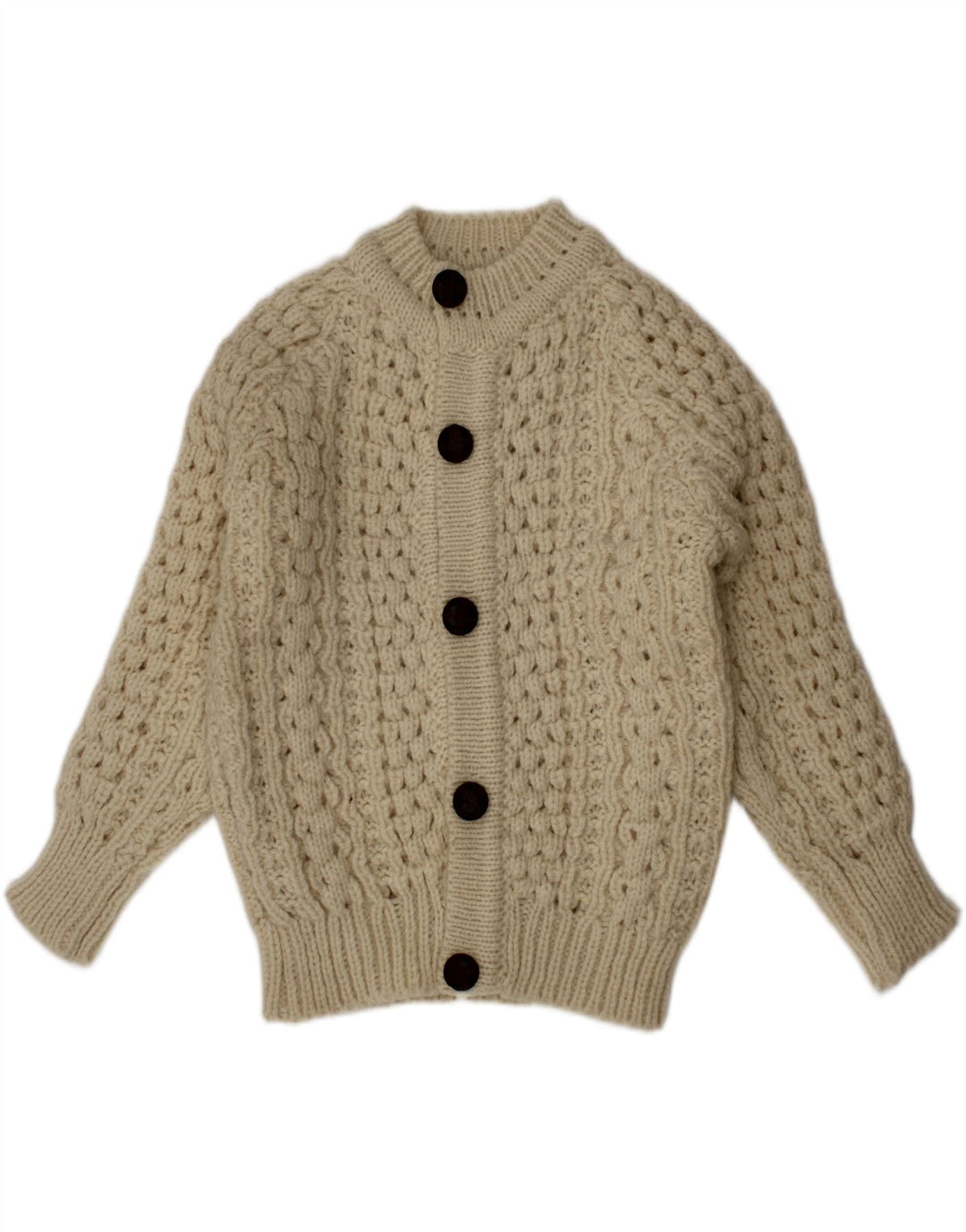 Cladyknit Cárdigan para niño 3-4 años Lana Beige