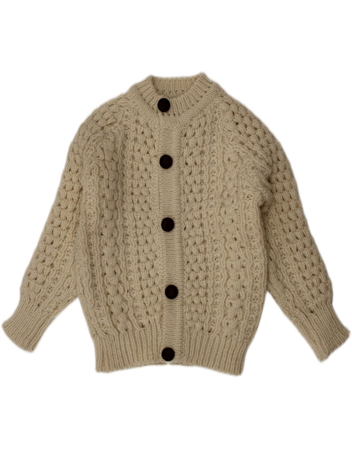 Cladyknit Cárdigan para niño 3-4 años Lana Beige