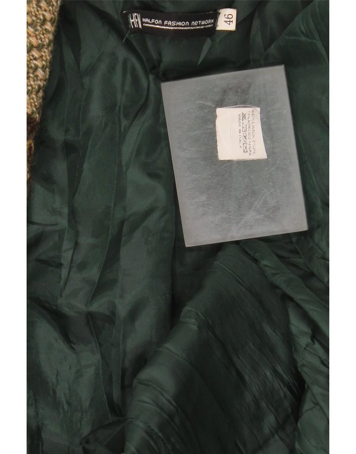 HALFON Chaqueta blazer de 2 botones para mujer IT 46 Large Patchwork multicolor