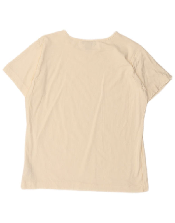 Eddie Bauer Camiseta para mujer Top UK 16 Large Off White Cotton