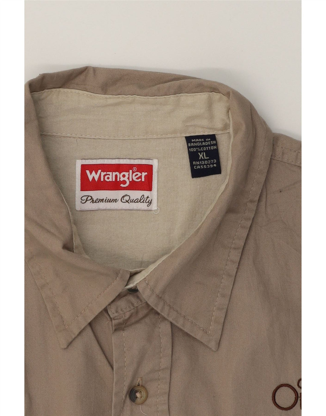 WRANGLER Mens Short Sleeve Shirt XL Grey Cotton Vintage Wrangler and Second-Hand Wrangler from Messina Hembry 