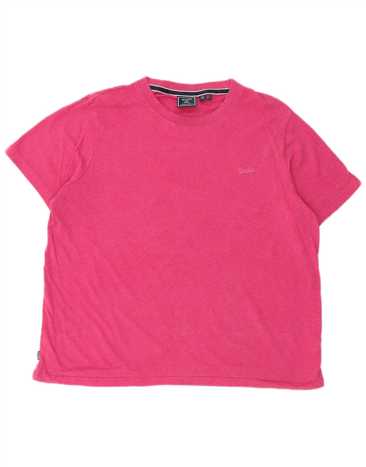 Superdry Camiseta para mujer Top UK 44 Large Pink Cotton