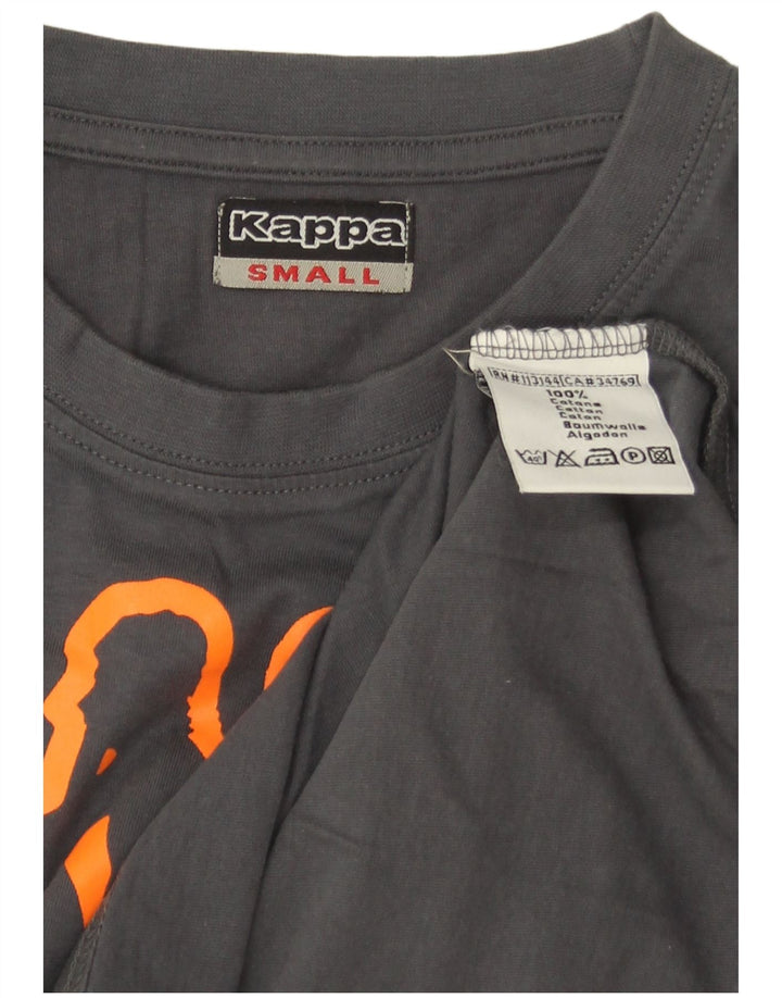 Kappa Hombre Camiseta Gráfica Top Small Gris Algodón