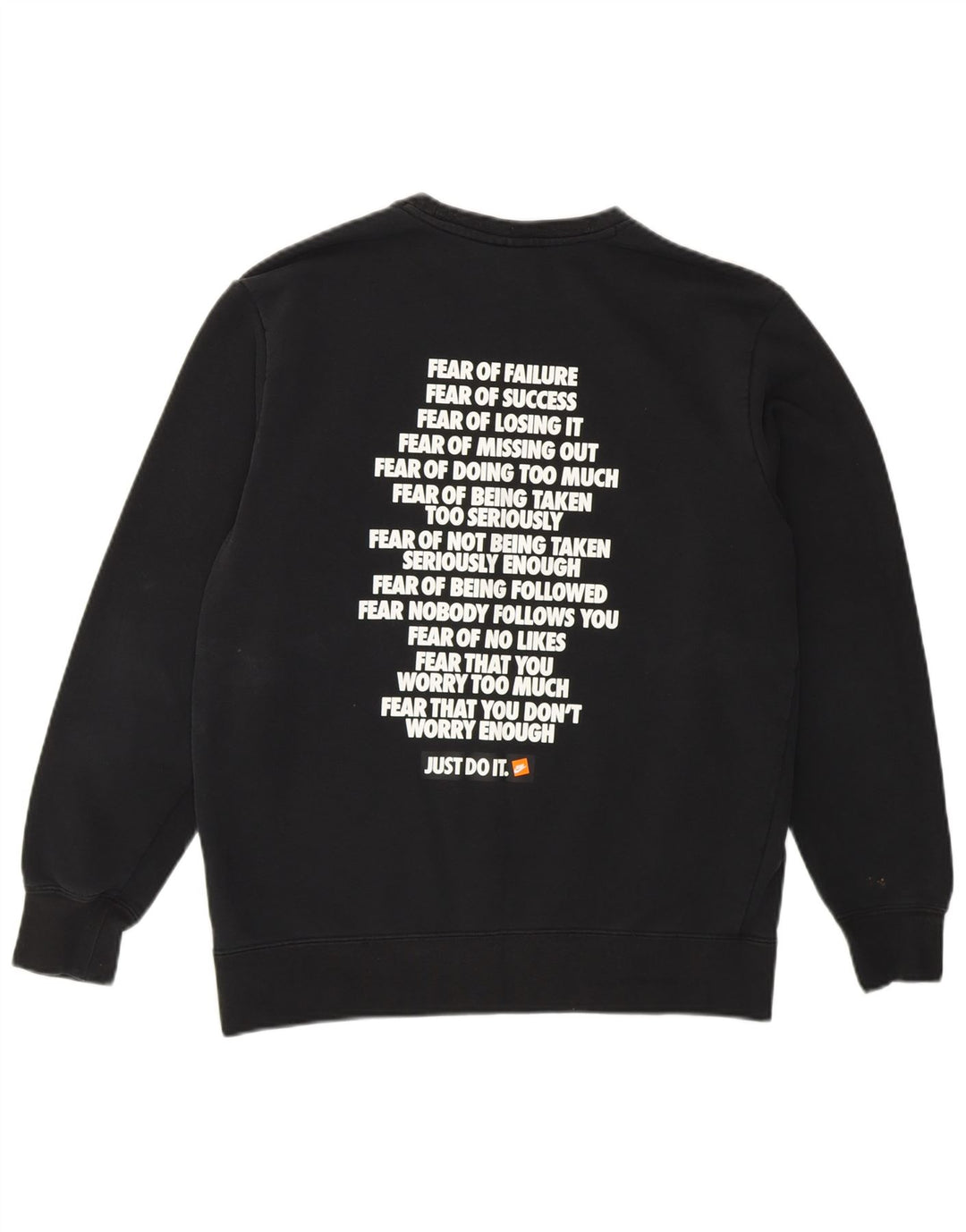 NIKE Hombre Sudadera Gráfica Jumper XS Algodón Negro