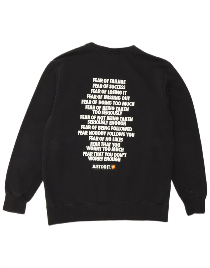 NIKE Hombre Sudadera Gráfica Jumper XS Algodón Negro