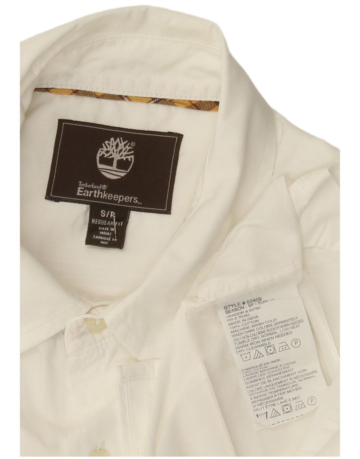 Timberland Camisa Earthkeepers Regular Fit para hombre, talla pequeña, algodón blanco