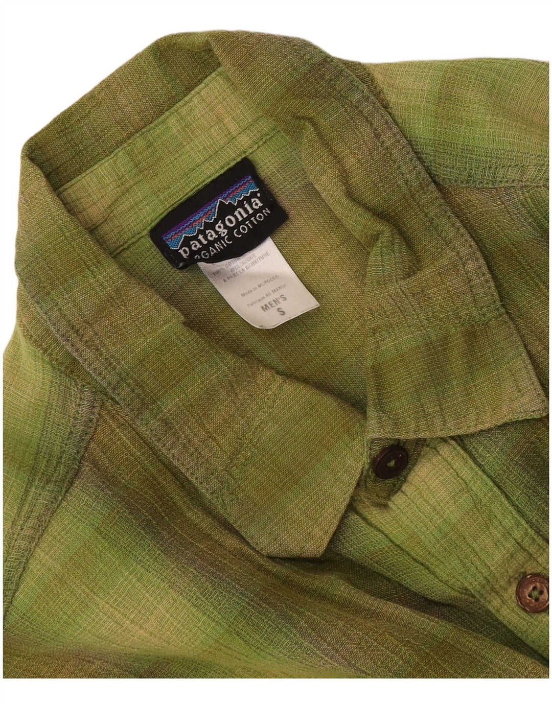 Camisa Patagonia Hombre De Manga Corta Small Green Check Cotton