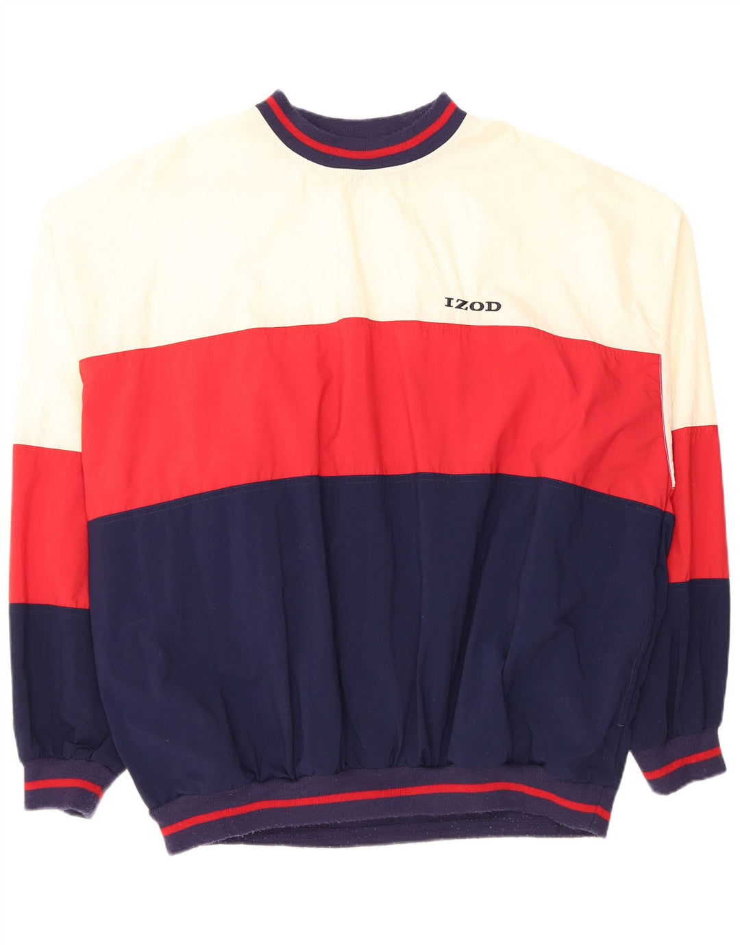 Izod Hombre Jersey Chándal Top XL Azul Marino Colorblock Nylon