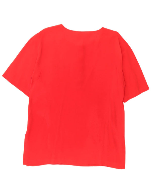 Blusa vintage para mujer Top IT 46 Seda roja grande