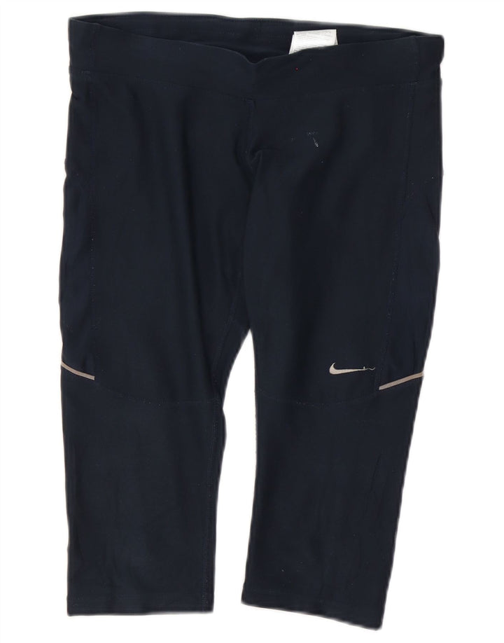 Nike Dri Fit Capri Leggings para mujer UK 10 Small Azul marino Poliéster