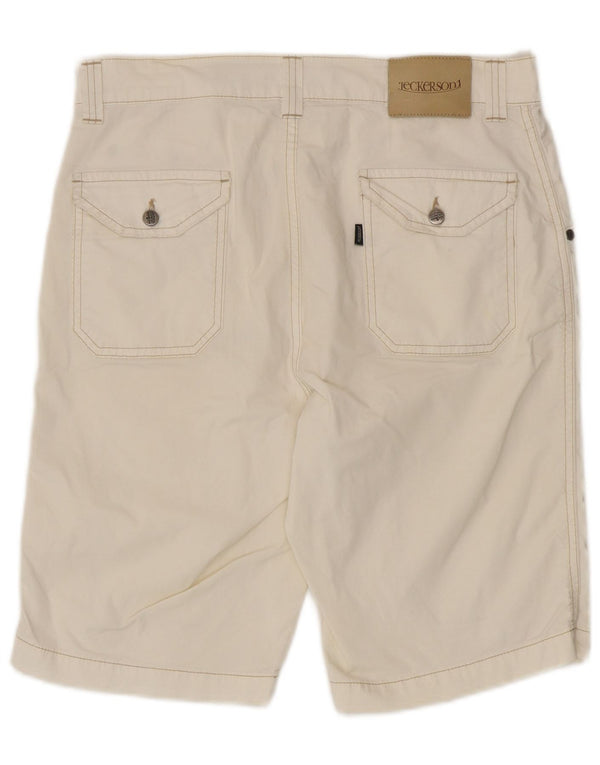 Jeckerson Bermudas para Hombre W32 Medium Off White Cotton