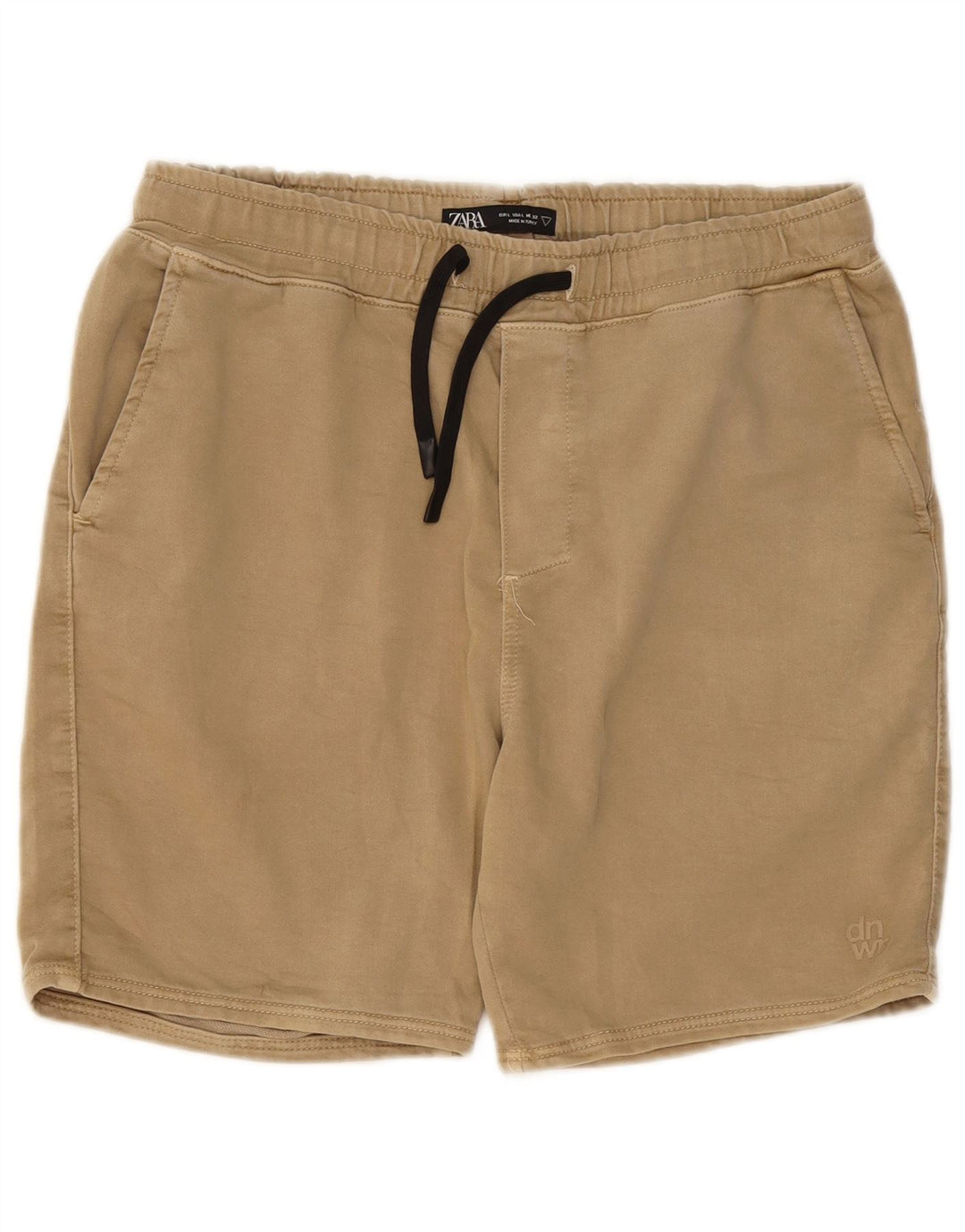 Zara Hombre Pantalones Cortos Chinos Grande W32 Algodón Beige