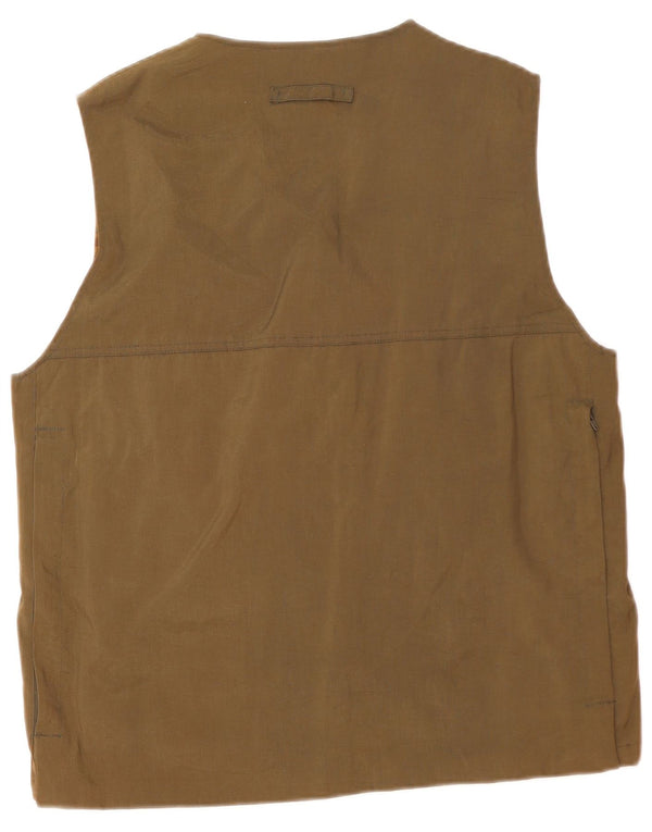 Vintage Mens Utility Gilet IT 50 Poliamida Caqui Grande