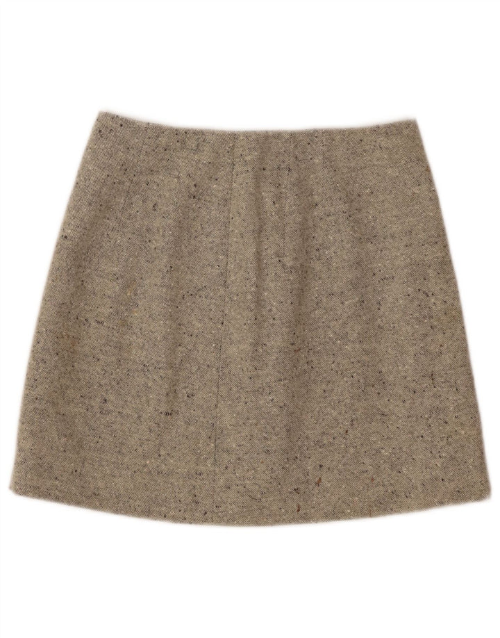 Vintage mujer mini falda W26 pequeño beige moteado