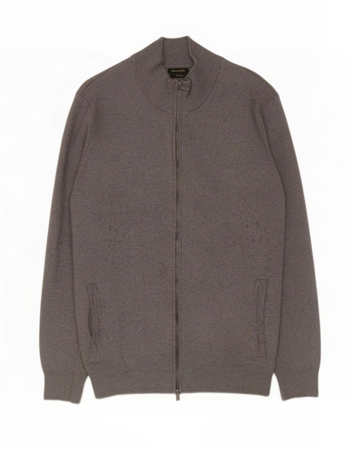 Massimo Dutti Cárdigan Hombre Gris Grande