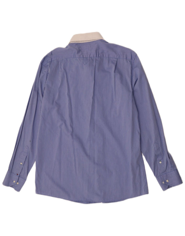 Camisa Tommy Hilfiger para hombre talla 16 1/2 grande azul a rayas