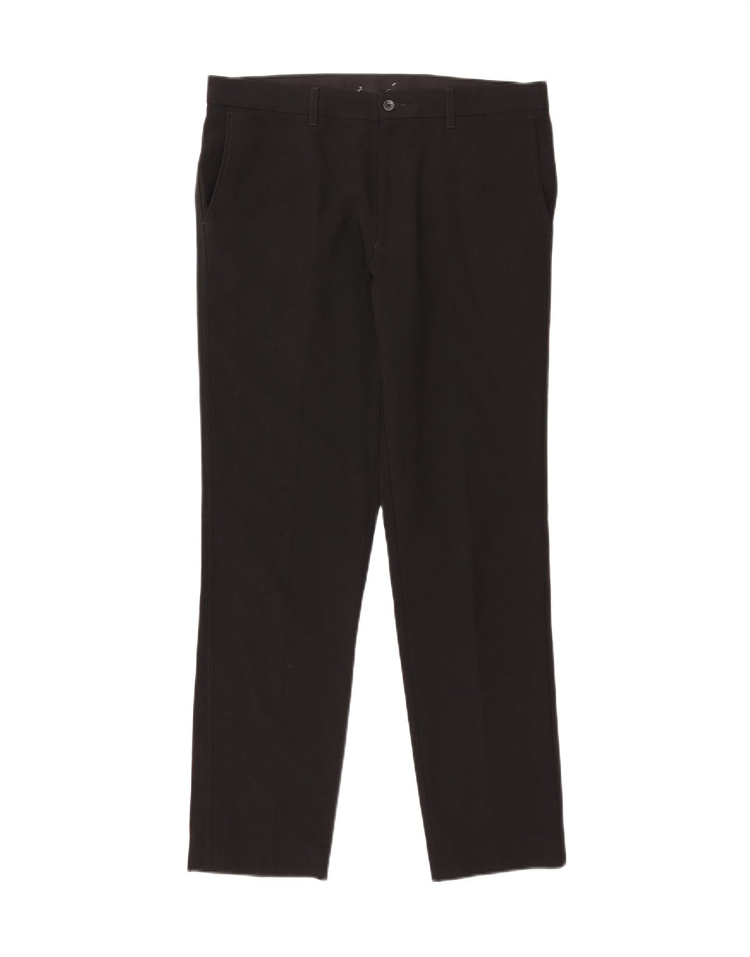 Marks & Spencer Pantalón chino de corte entallado para hombre W34 L31 Poliéster negro