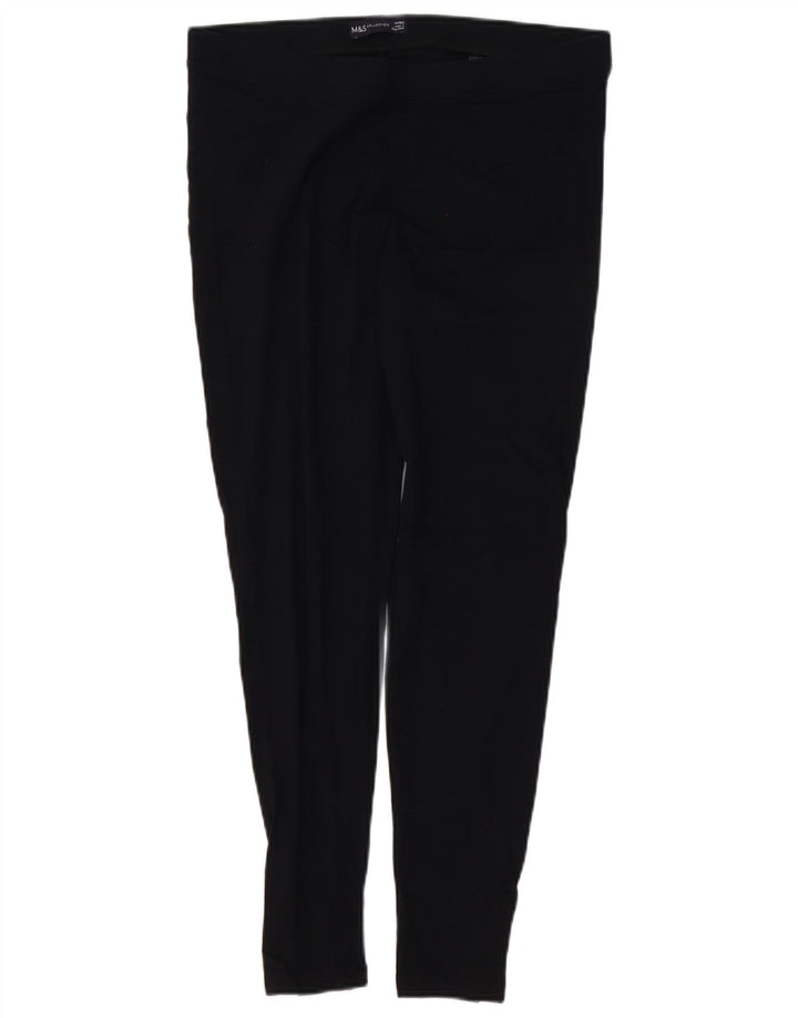 MARKS & SPENCER Leggings para mujer Reino Unido 44 Grande Algodón negro