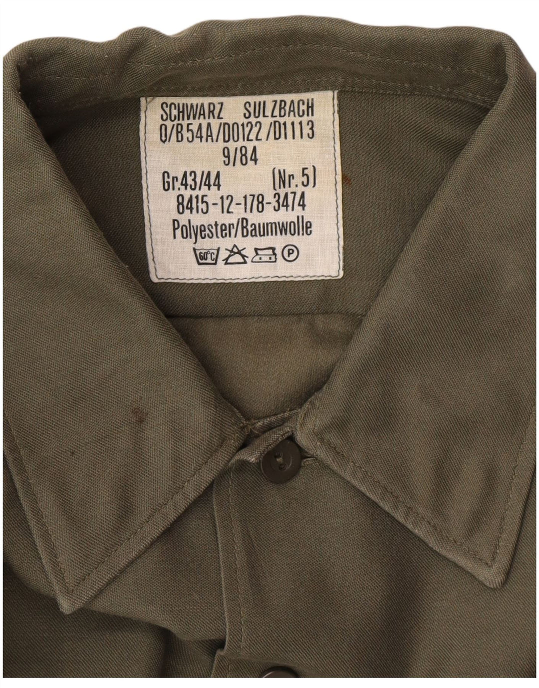 Camisa Vintage Hombre Talla 43/44 XL Caqui Poliéster