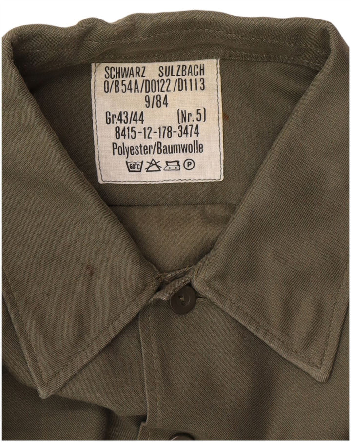 Camisa Vintage Hombre Talla 43/44 XL Caqui Poliéster