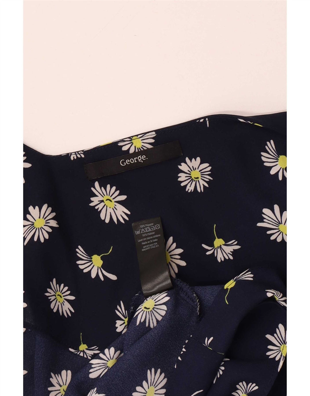 Top de tirantes George para mujer UK 46 Grande Poliéster floral azul marino