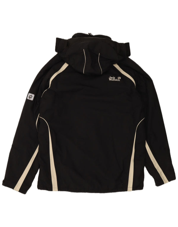 JACK WOLFSKIN Chaqueta cortavientos con capucha para hombre UK 44 XL Bloque de color negro
