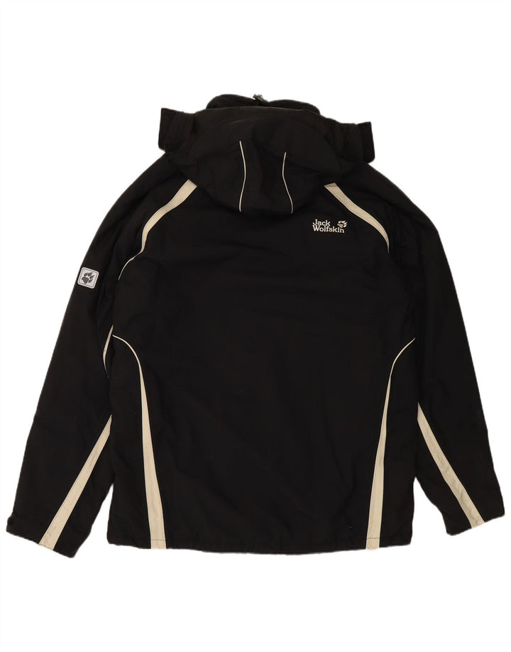 JACK WOLFSKIN Chaqueta cortavientos con capucha para hombre UK 44 XL Bloque de color negro