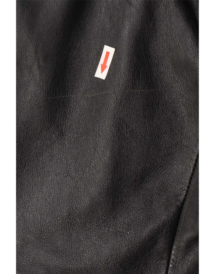 Vintage mujer chaqueta de cuero Reino Unido 10 pequeño negro