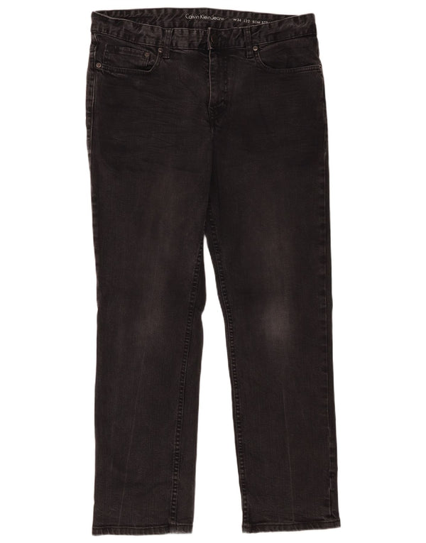 Calvin Klein Jeans ajustados rectos para hombre W34 L32 Algodón negro