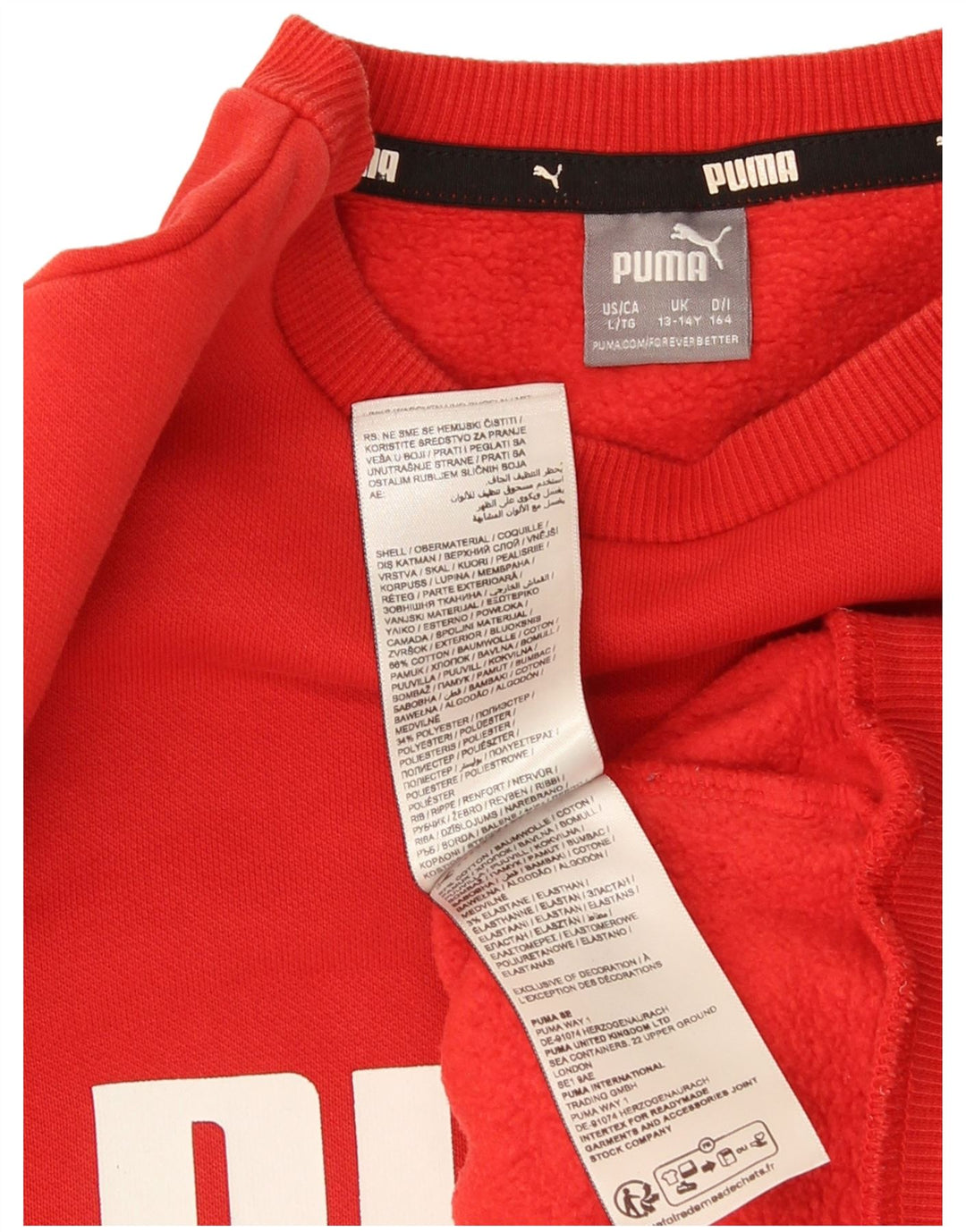 Puma Sudadera gráfica para niños 13-14 años Algodón Rojo