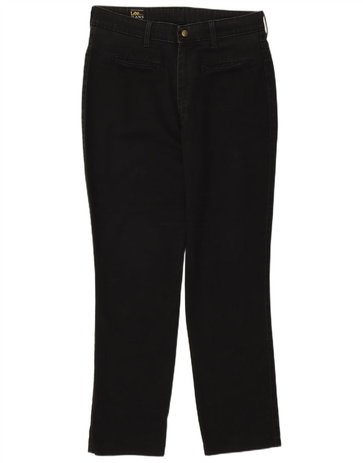 Vaqueros Rectos Lee Mujer W34 L28 Algodón Negro
