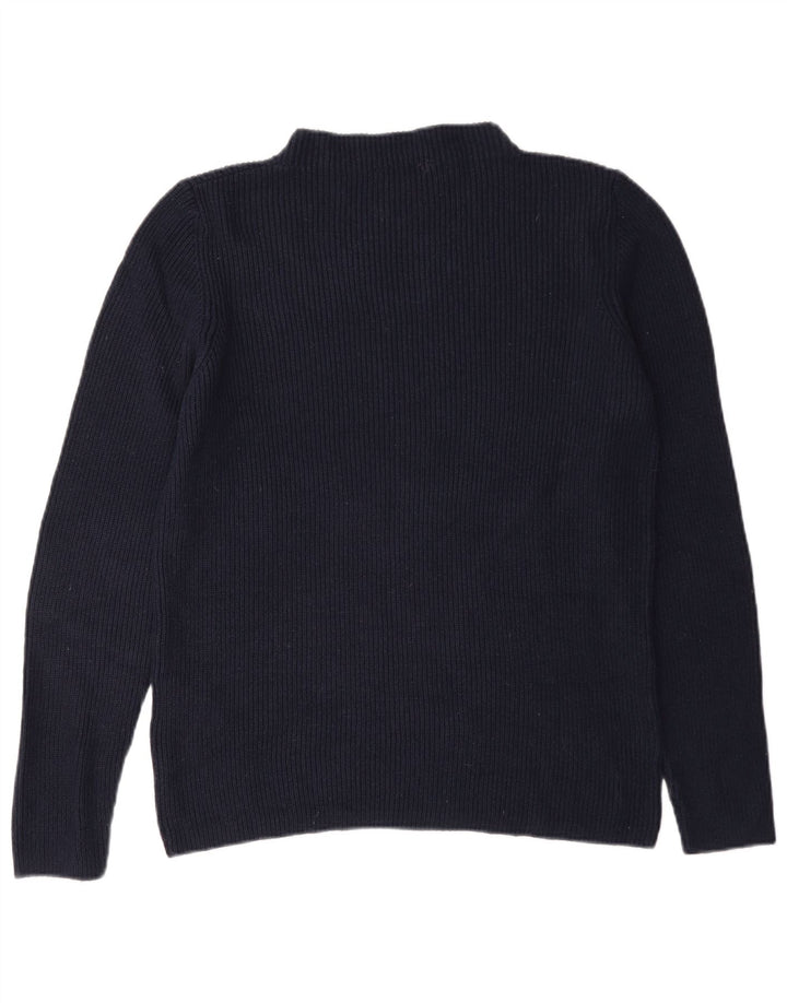 S.Oliver Jersey con Cuello Alto para Mujer EU 40 Medium Azul Marino Viscosa