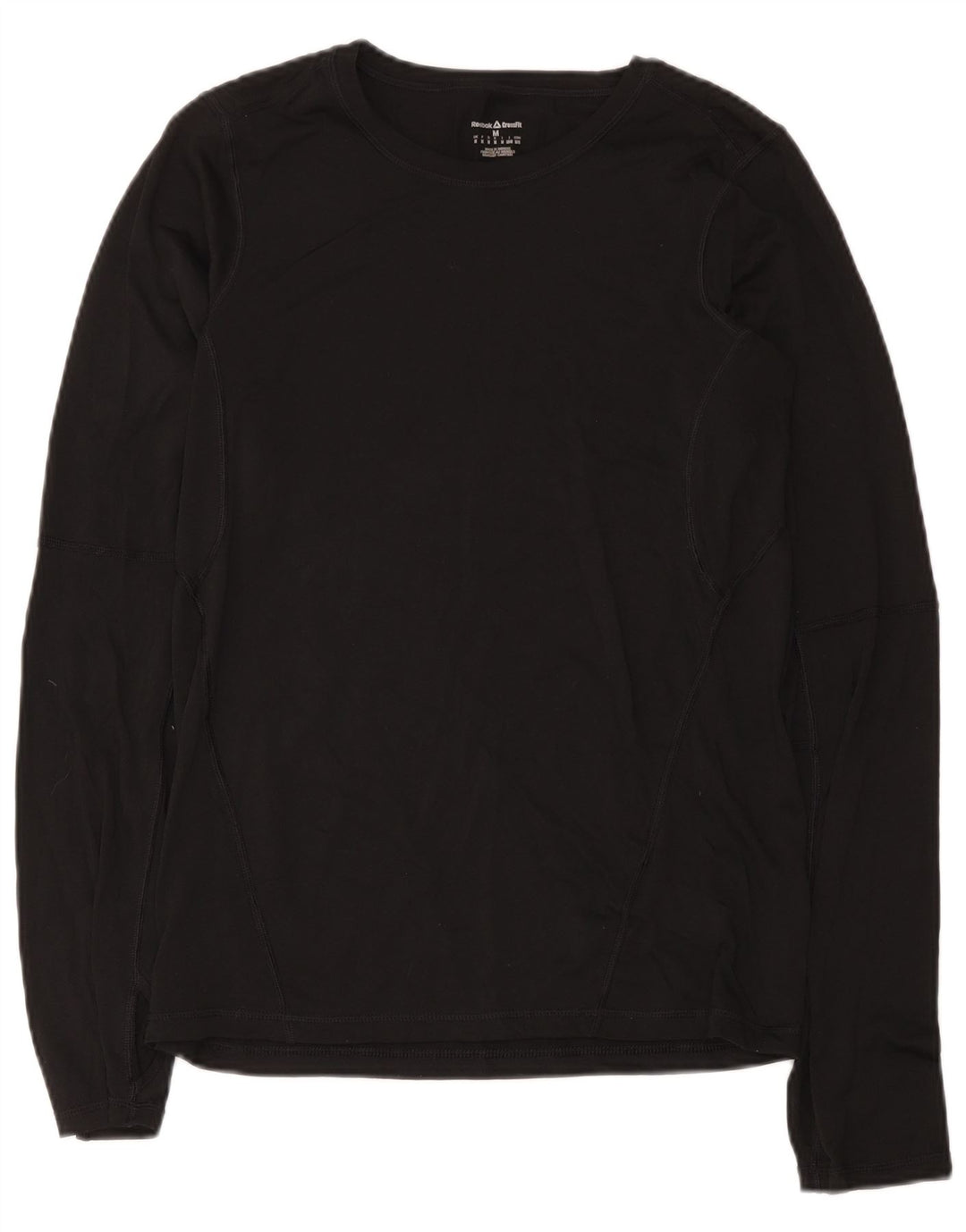 Reebok Hombre Cross Fit Top Manga Larga Medio Negro Poliéster