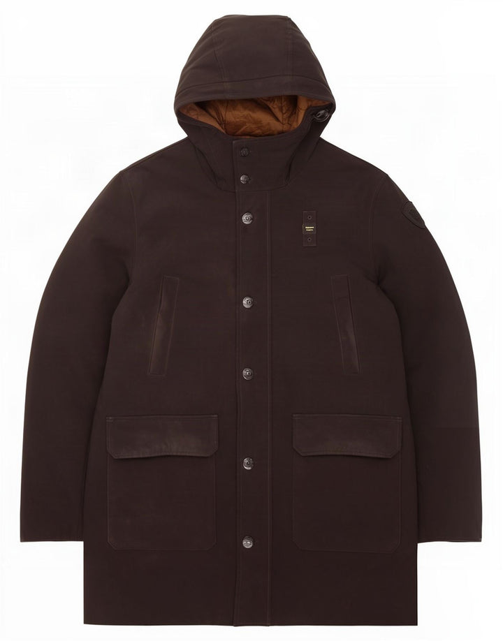 Blauer Abrigo acolchado con capucha para hombre UK 44 2XL Poliéster negro