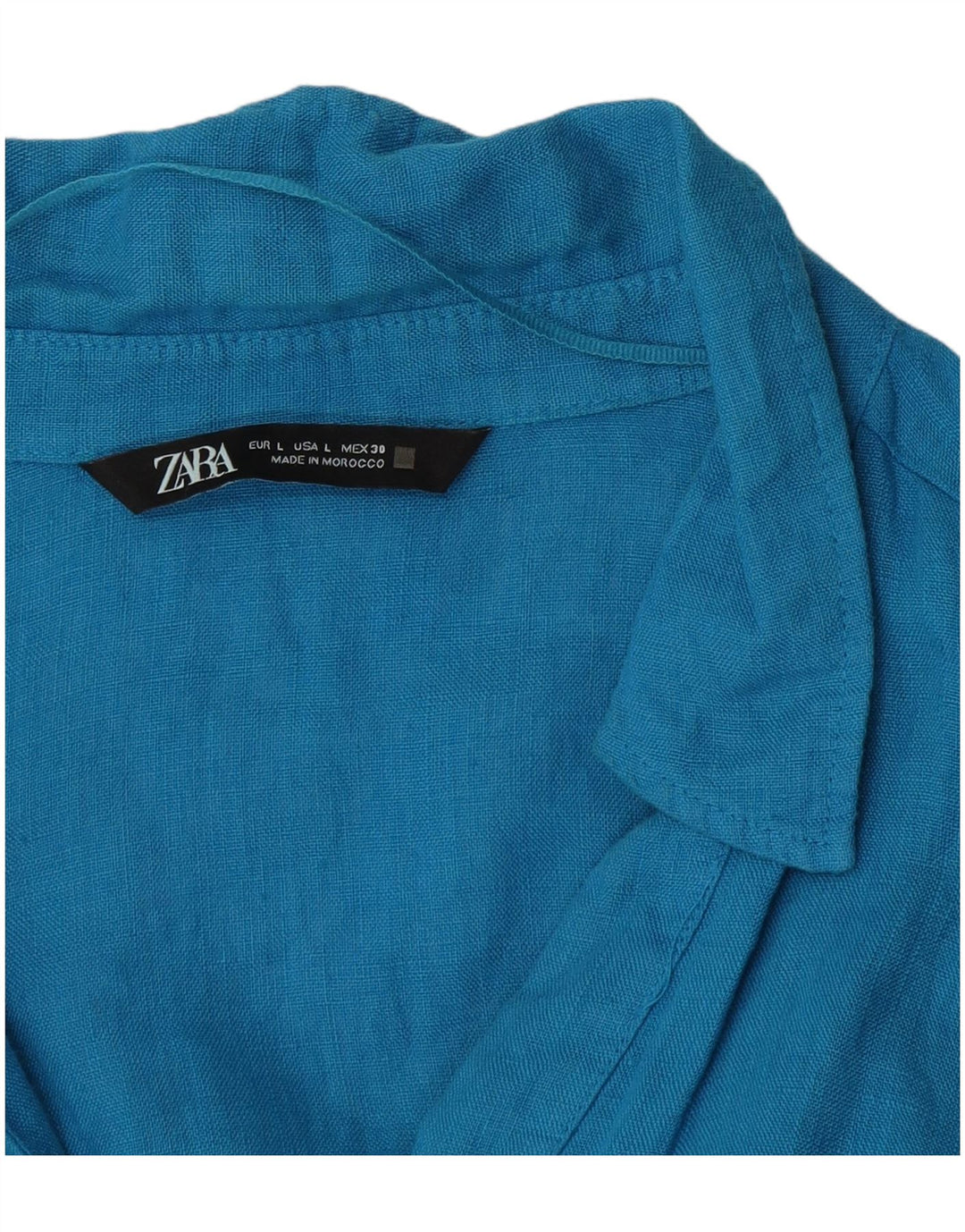 ZARA Camisa tipo pulóver para mujer UK 46 Large Azul